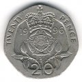 Великобритания 20 пенсов 1996 год