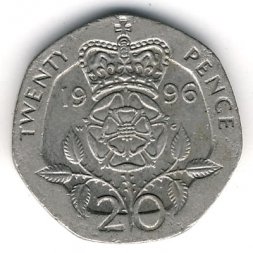 Великобритания 20 пенсов 1996 год