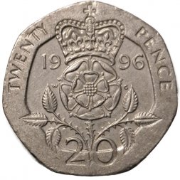 Великобритания 20 пенсов 1996 год