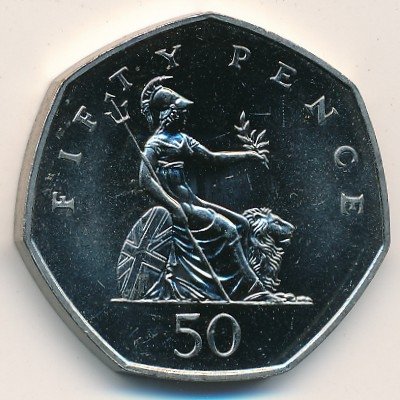 Великобритания 50 пенсов 1993 год