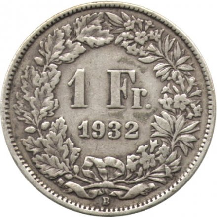 Швейцария 1 франк 1932 год