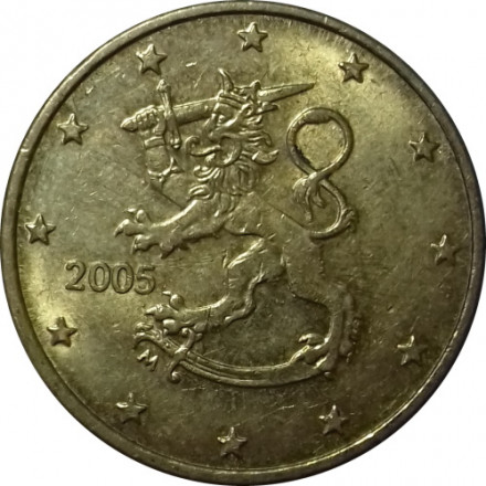 Финляндия 50 евроцентов 2005 год - Герб Финляндии