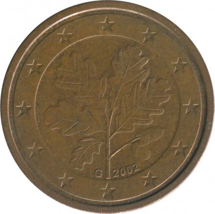 Германия 2 евроцента 2002 год (G)