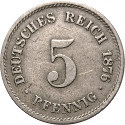 Германия 5 пфеннигов 1876 год (D)