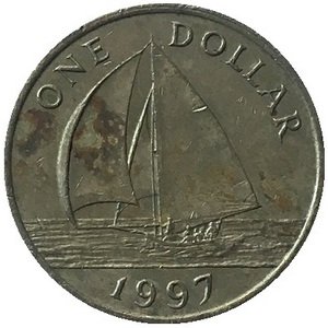 Бермудские острова 1 доллар 1997 год - Парусник