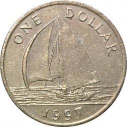 Бермудские острова 1 доллар 1997 год - Парусник