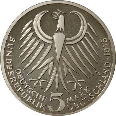 ФРГ 5 марок 1975 год - 50 лет со дня смерти Фридриха Эберта (proof)
