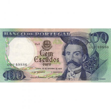 Португалия 100 эскудо 1965 год - Камило Каштелу-Бранку - XF