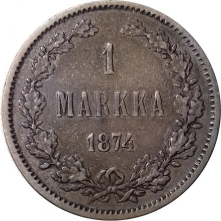 Финляндия 1 марка 1874 год - XF