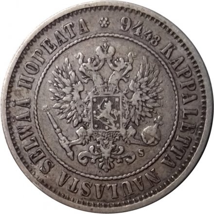 Финляндия 1 марка 1874 год - XF