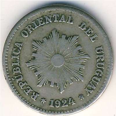 Уругвай 1 чентезимо 1924 год