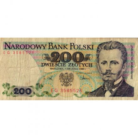 Польша 200 злотых 1988 год - Ярослав Домбровский - F