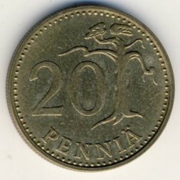 Финляндия 20 пенни 1970 год