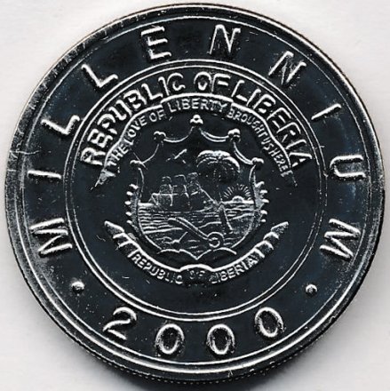 Либерия 5 долларов 2000 год - Год петуха