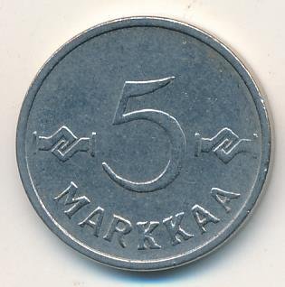 Финляндия 5 марок 1955 год