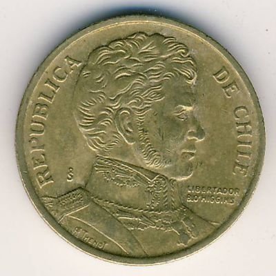 Чили 10 песо 1991 год