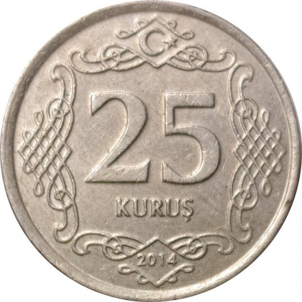 Турция 25 куруш 2014 год