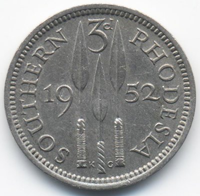 Южная Родезия 3 пенса 1952 год