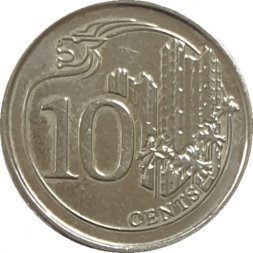 Сингапур 10 центов 2017 год