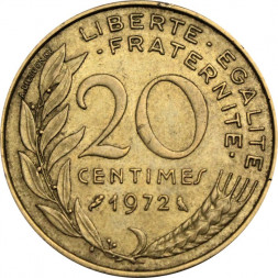 Франция 20 сантимов 1972 год