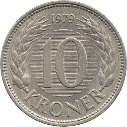 Дания 10 крон 1979 год