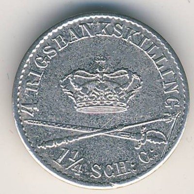 Дания 4 ригсбанкскиллинга 1842 год