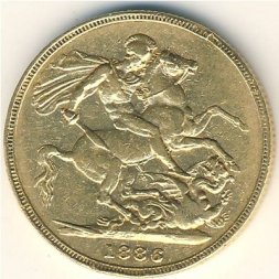 Австралия 1 соверен 1886 год