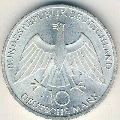 ФРГ 10 марок 1972 год - XX летние Олимпийские Игры в Мюнхене 1972 (Узел) (J)