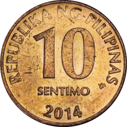Филиппины 10 сентимо 2014 год