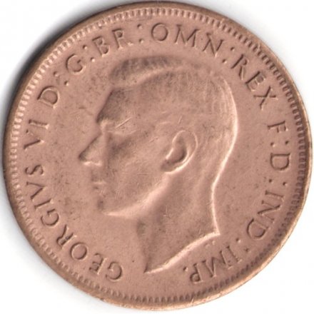 Австралия 1/2 пенни 1943 год (без точки)