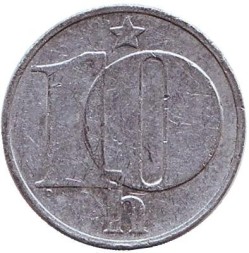 Монета Чехословакия 10 геллеров 1983 год