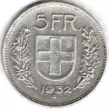 Швейцария 5 франков 1932 год