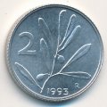 Италия 2 лиры 1993 год