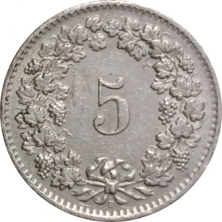 Швейцария 5 раппенов 1963 год