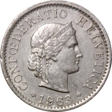 Швейцария 5 раппенов 1963 год