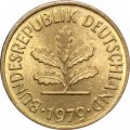 ФРГ 5 пфеннигов 1979 год - D