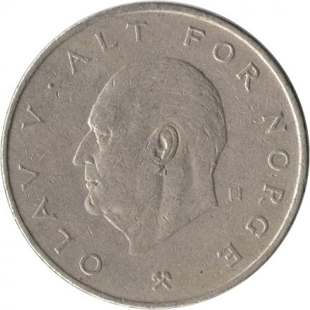 Норвегия 1 крона 1975 год - Король Улаф V