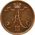 Финляндия 1 пенни 1893 год - Александр III - XF