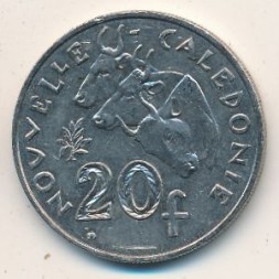Монета Новая Каледония 20 франков 2007 год