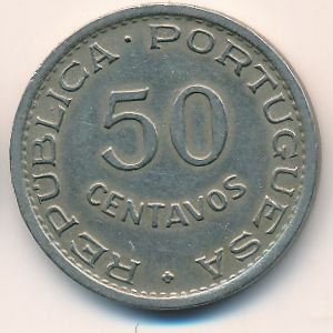 Ангола 50 сентаво 1950 год - 300 лет революции 1648 года
