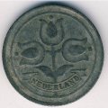 Нидерланды 10 центов 1941 год - Королева Вильгельмина (цинк)