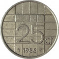 Нидерланды 25 центов 1986 год