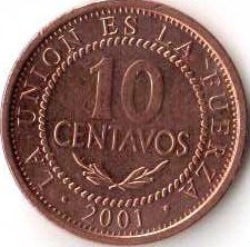 Боливия 10 сентаво 2001 год