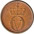 Норвегия 1 эре 1967 год - Король Улаф V. Белка