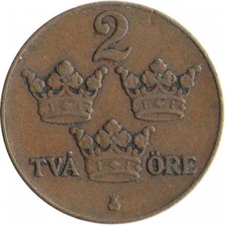 Швеция 2 эре 1928 год