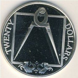 Виргинские острова 20 долларов 1985 год