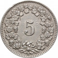 Швейцария 5 раппенов 1909 год