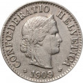 Швейцария 5 раппенов 1909 год