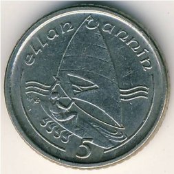 Остров Мэн 5 пенсов 1991 год