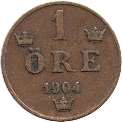Швеция 1 эре 1904 год - Король Оскар II